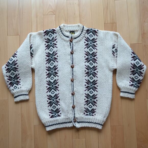 Tejidos Milma Huasi Knit Cardigan Sweater Wooden Buttons - Picture 1 of 5